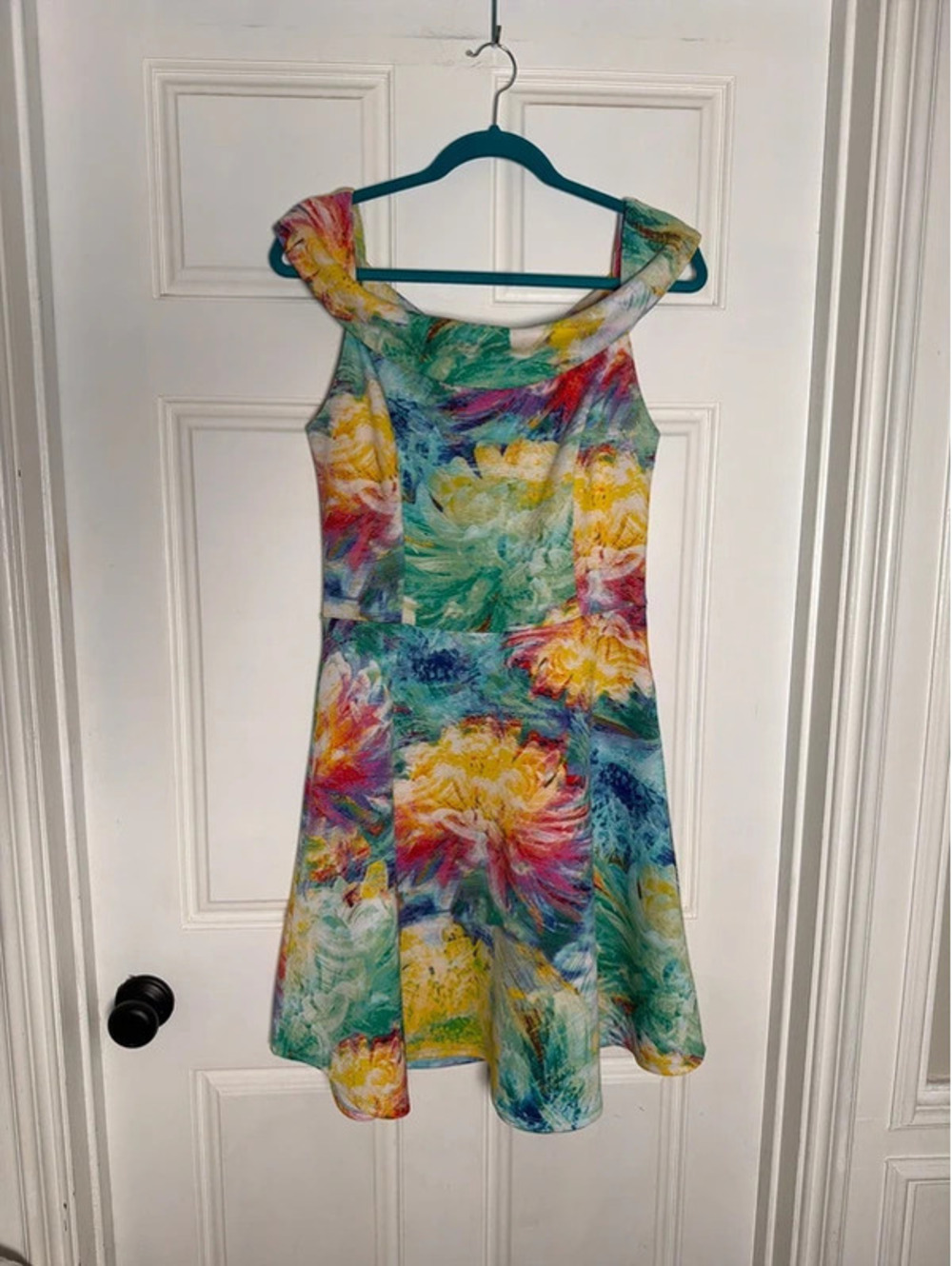 Artsy Multicolor Floral Brushstroke Dress